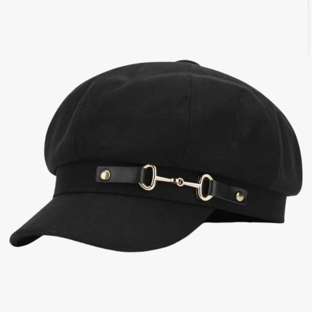 Elegant Cream Cap with Gold Accent - Picture 2 of 6